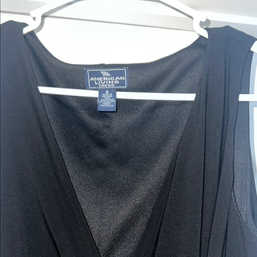 American Living Black Sheath V-Neck Midi Dress - Picture 5 of 6